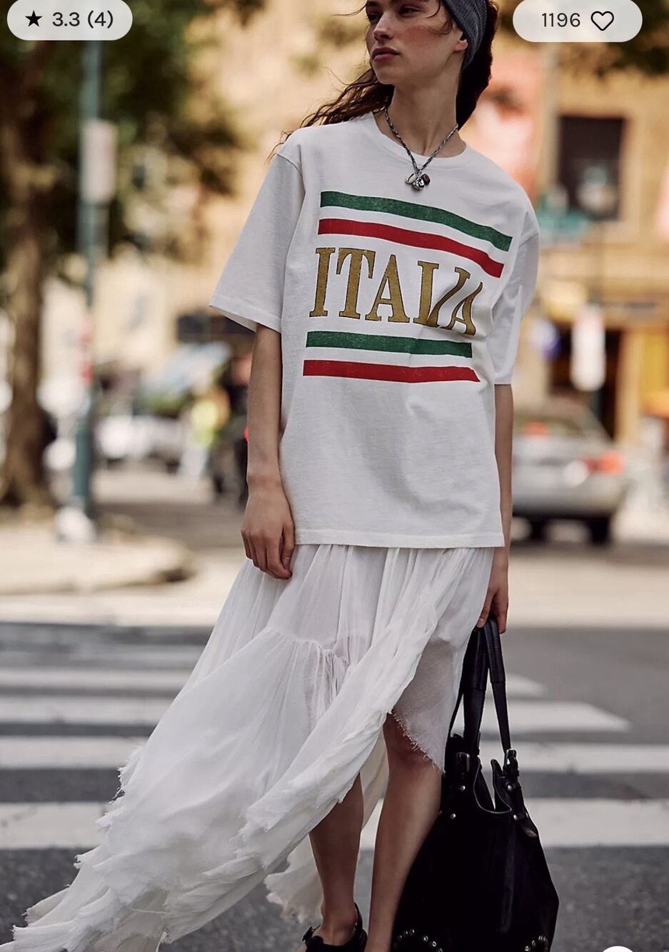Free People v Ragabond Studio Italia White T-shirt Tee Size Large